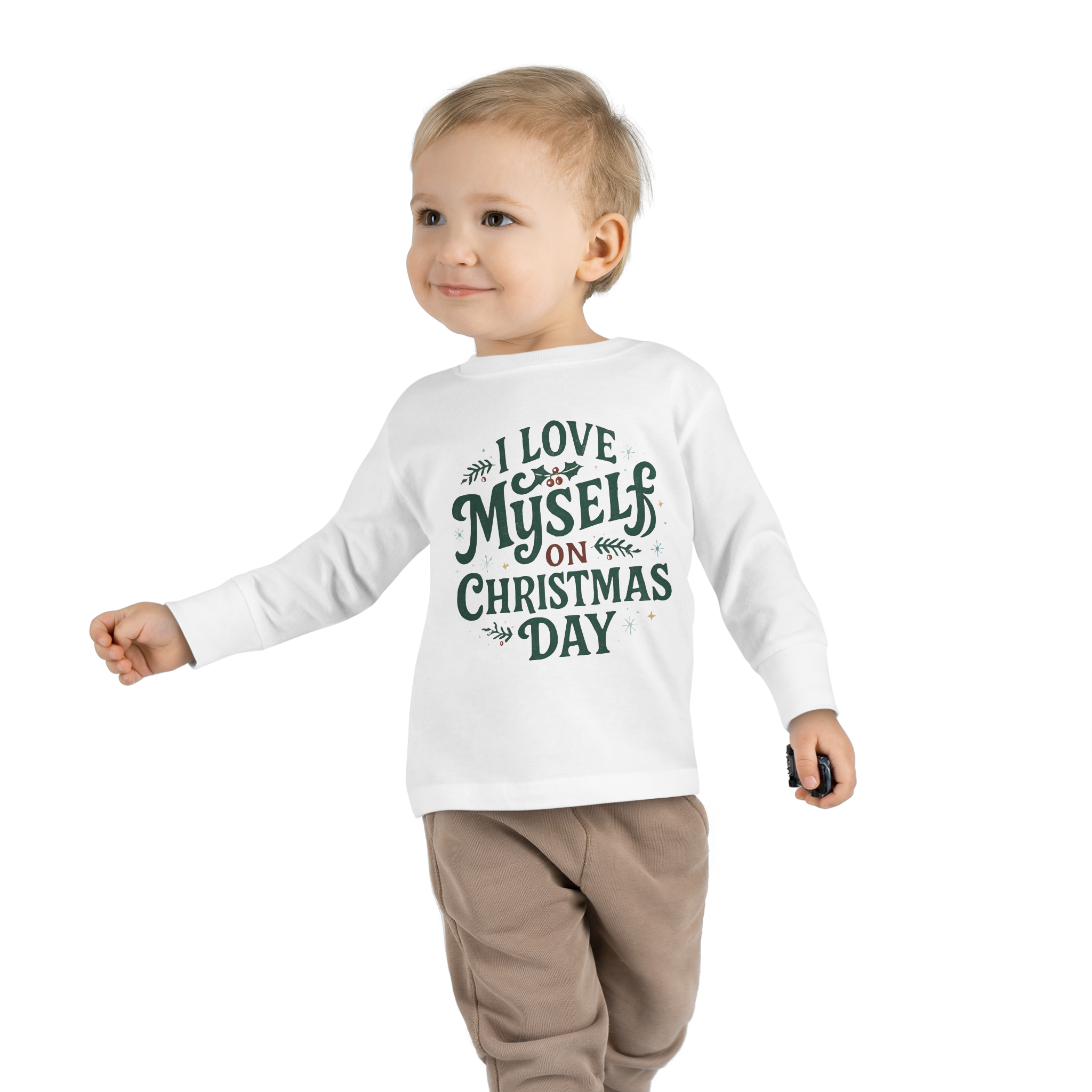 Toddler I Love Myself on Christmas Day Long Sleeve Tee #11172025-1