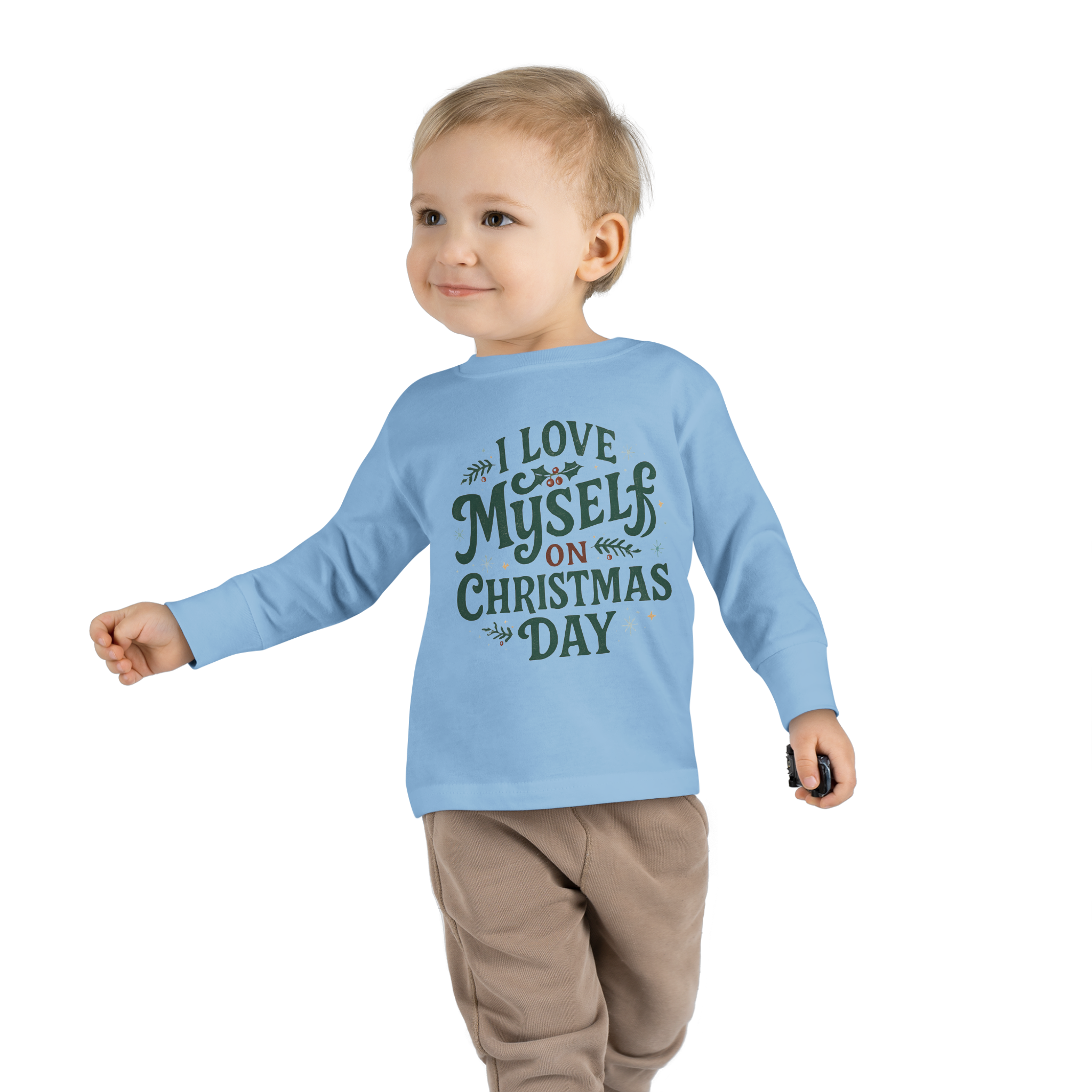 Toddler I Love Myself on Christmas Day Long Sleeve Tee #11172025-1
