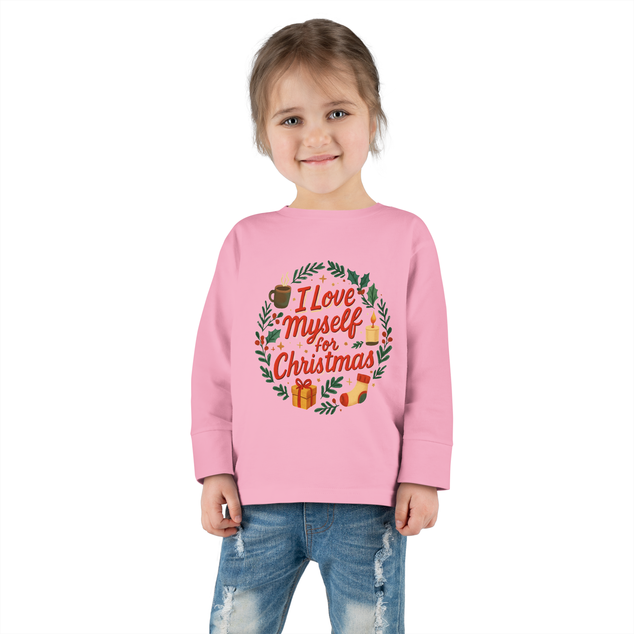 Toddler I Love Myself for Christmas Long Sleeve Tee #11202025-1