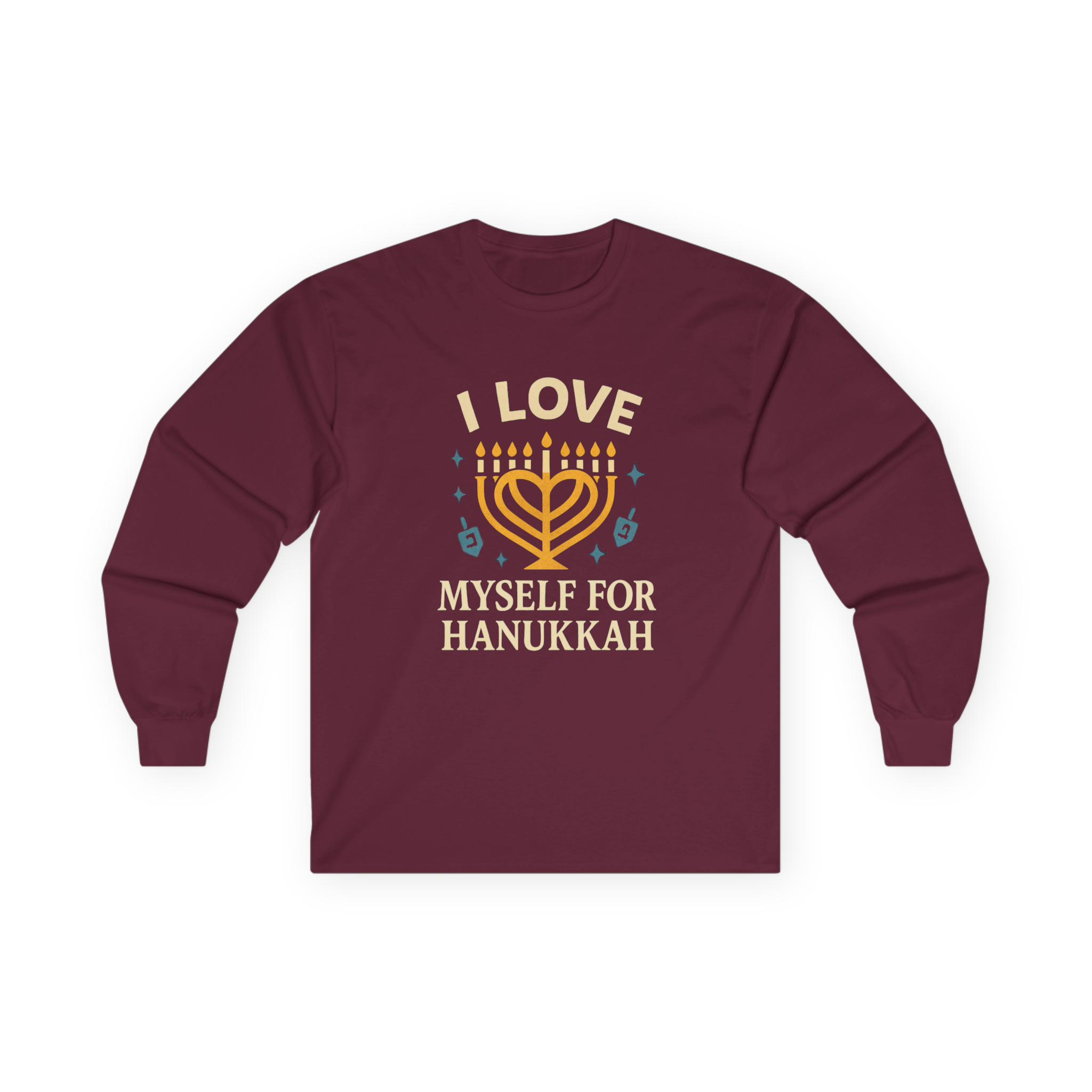 Adult I Love Myself For Hanukkah Long Sleeve Tee #11222025-4