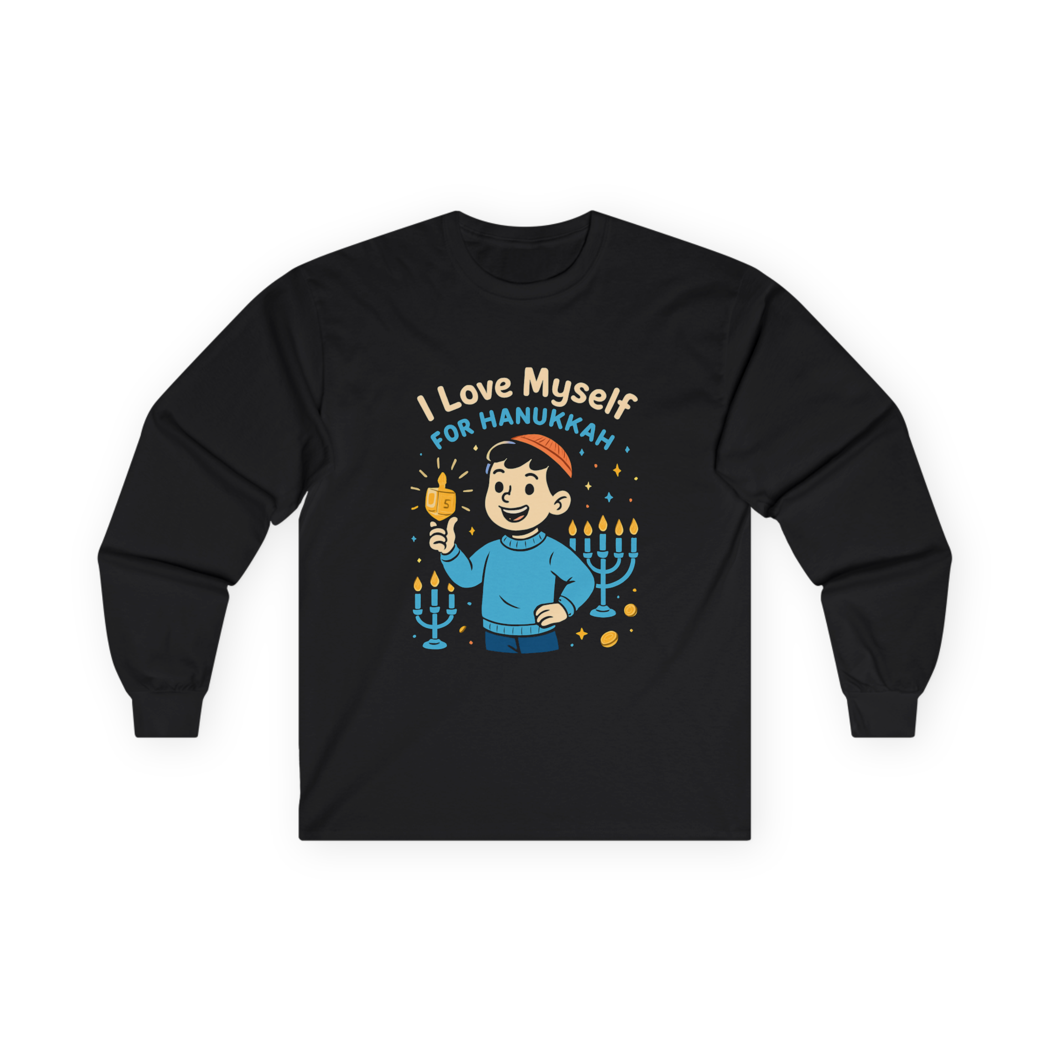 Adult I Love Myself For Hanukkah Long Sleeve Tee #11222025-5