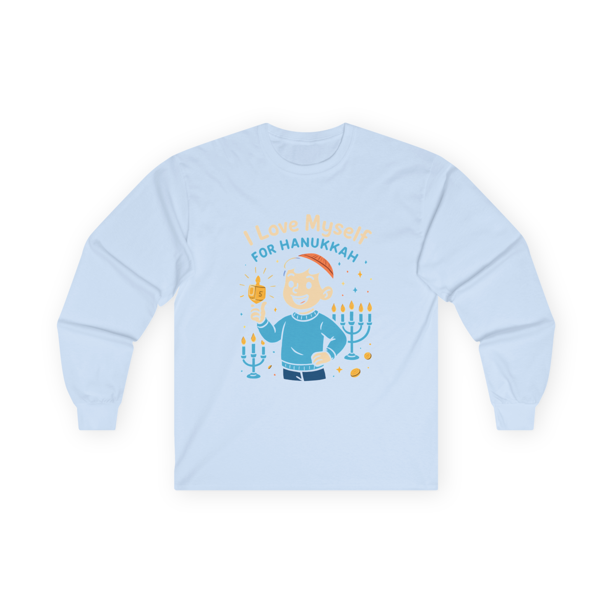 Adult I Love Myself For Hanukkah Long Sleeve Tee #11222025-5