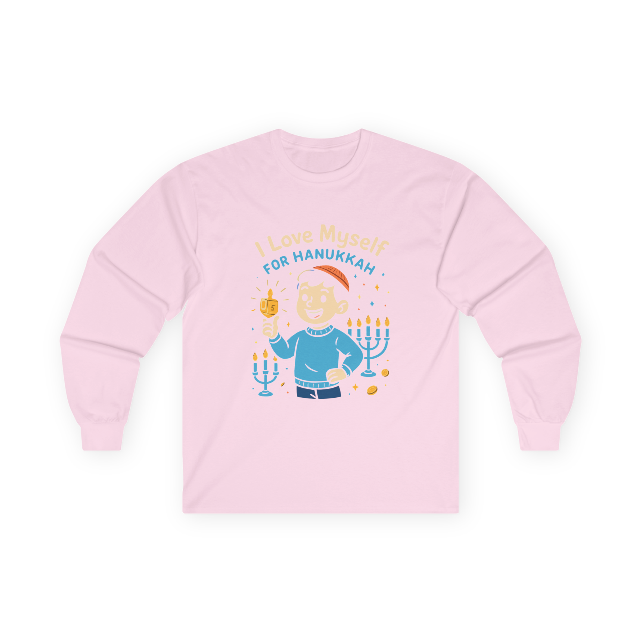 Adult I Love Myself For Hanukkah Long Sleeve Tee #11222025-5