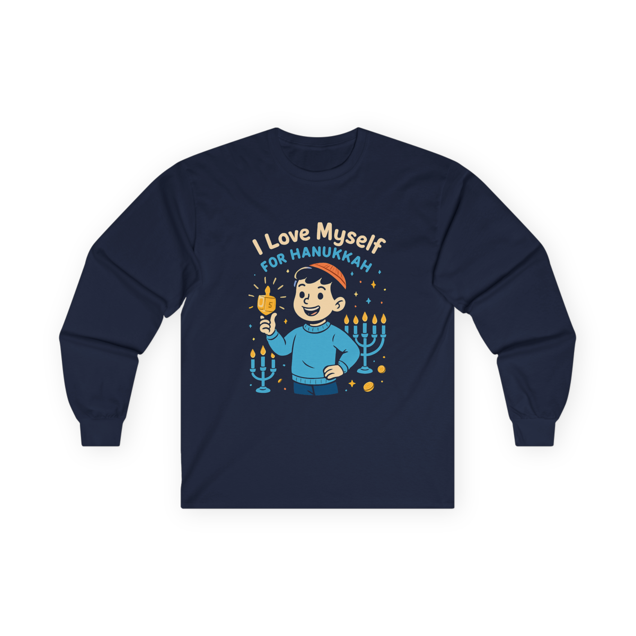 Adult I Love Myself For Hanukkah Long Sleeve Tee #11222025-5