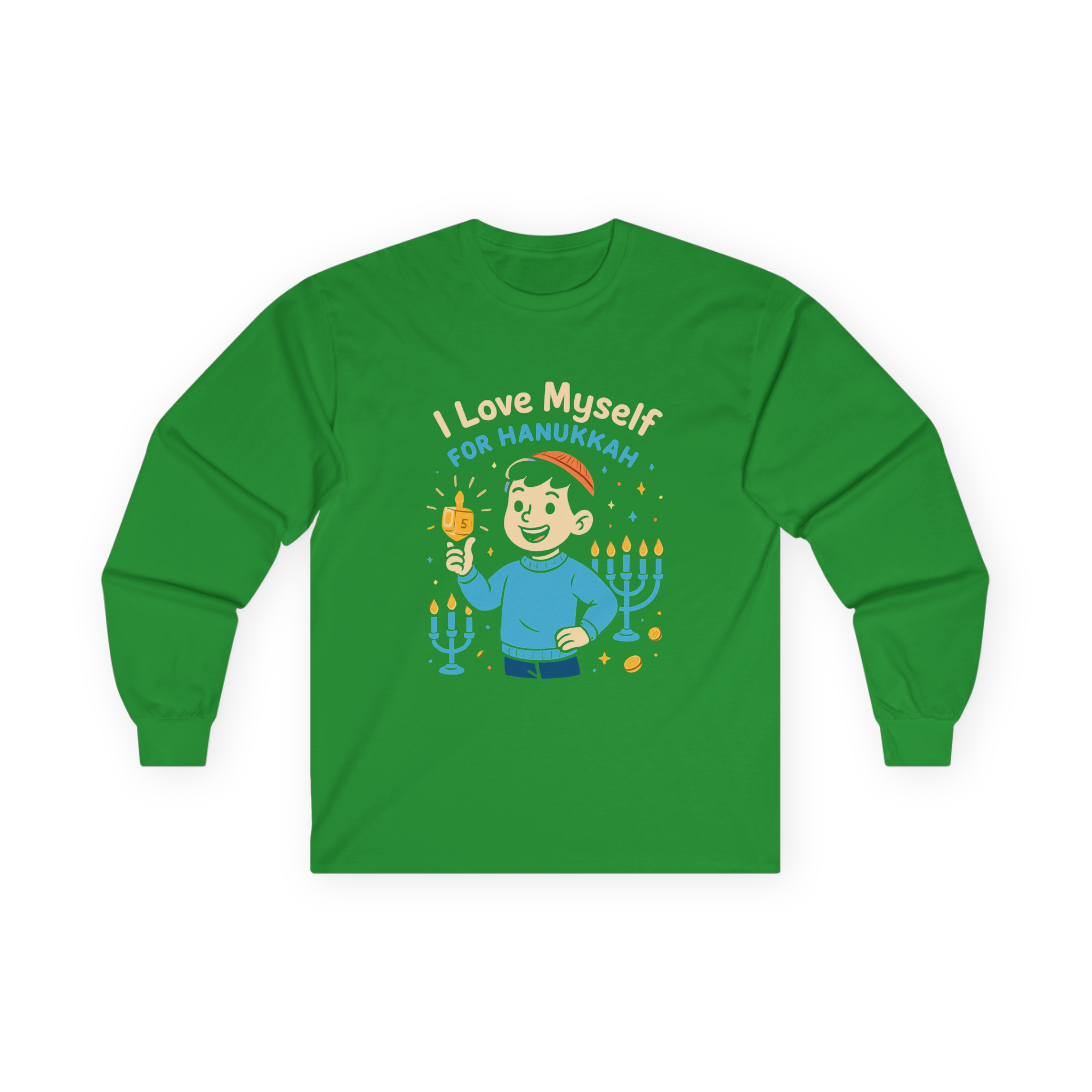 Adult I Love Myself For Hanukkah Long Sleeve Tee #11222025-5