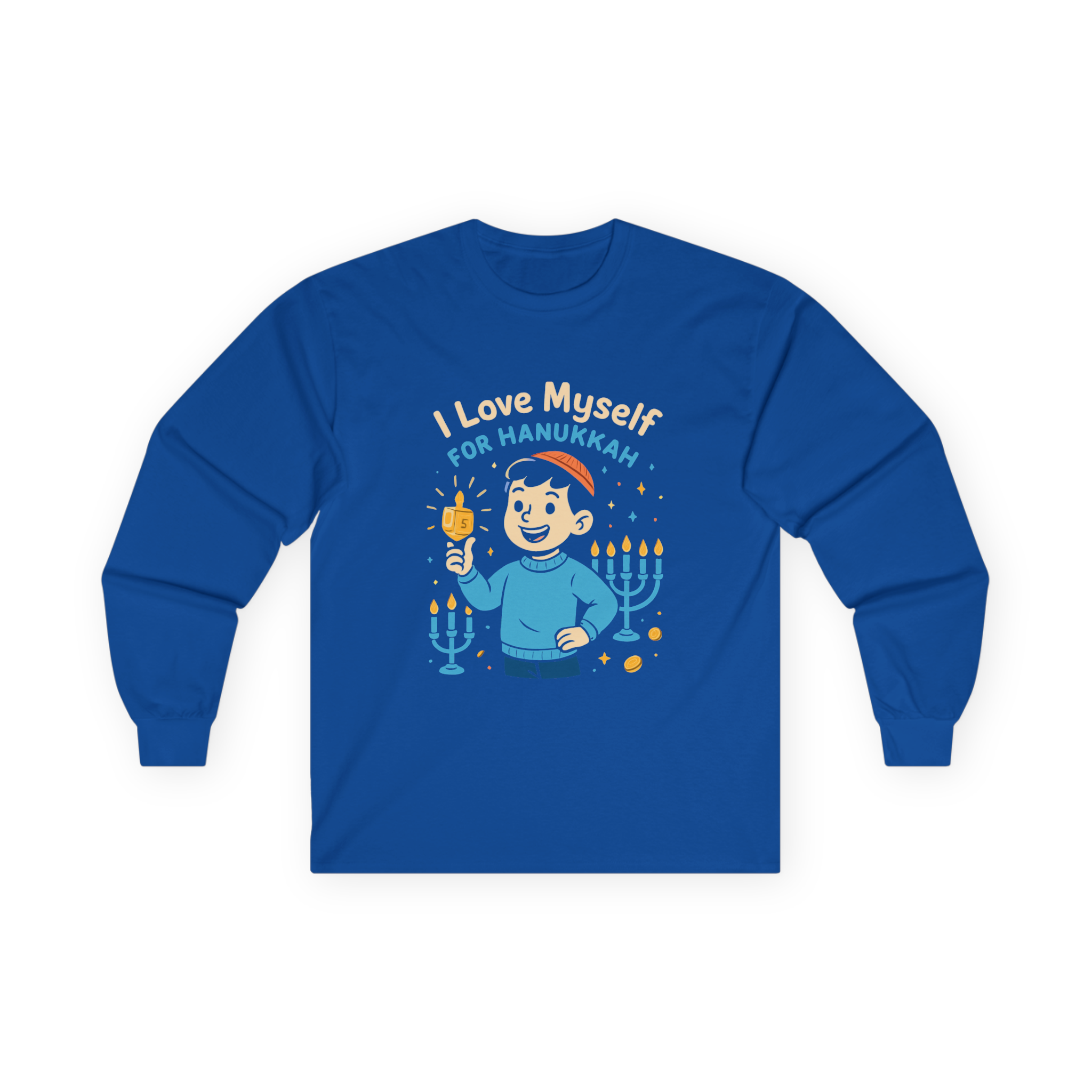 Adult I Love Myself For Hanukkah Long Sleeve Tee #11222025-5