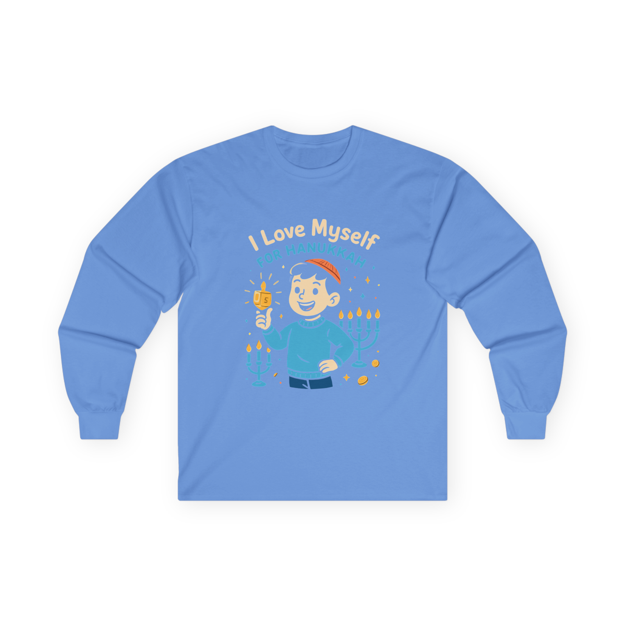 Adult I Love Myself For Hanukkah Long Sleeve Tee #11222025-5
