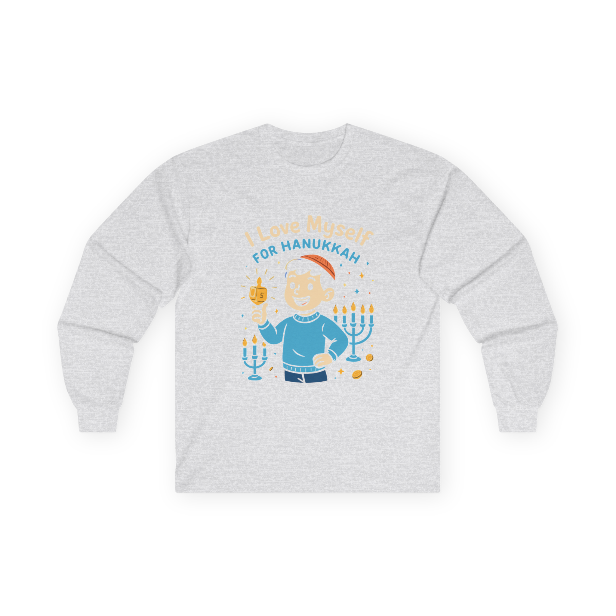 Adult I Love Myself For Hanukkah Long Sleeve Tee #11222025-5