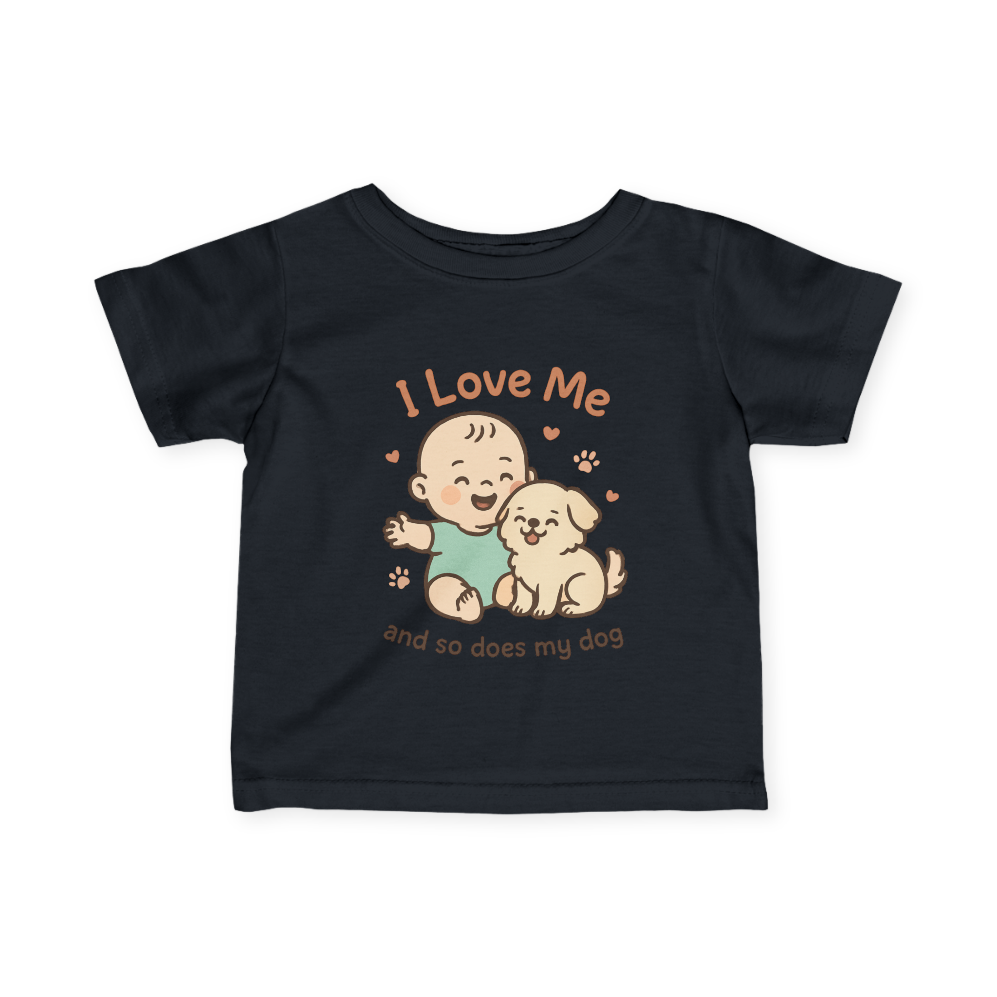 Infant I Love Me And So Does My Dog  Fine Jersey Tee #11282025-2