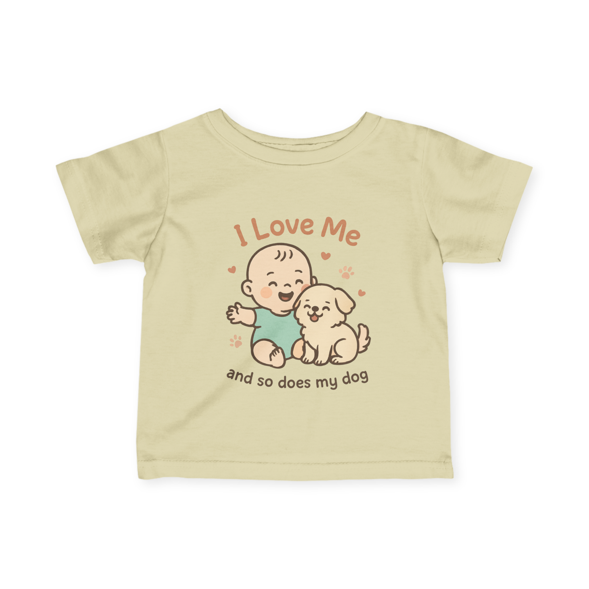 Infant I Love Me And So Does My Dog  Fine Jersey Tee #11282025-2