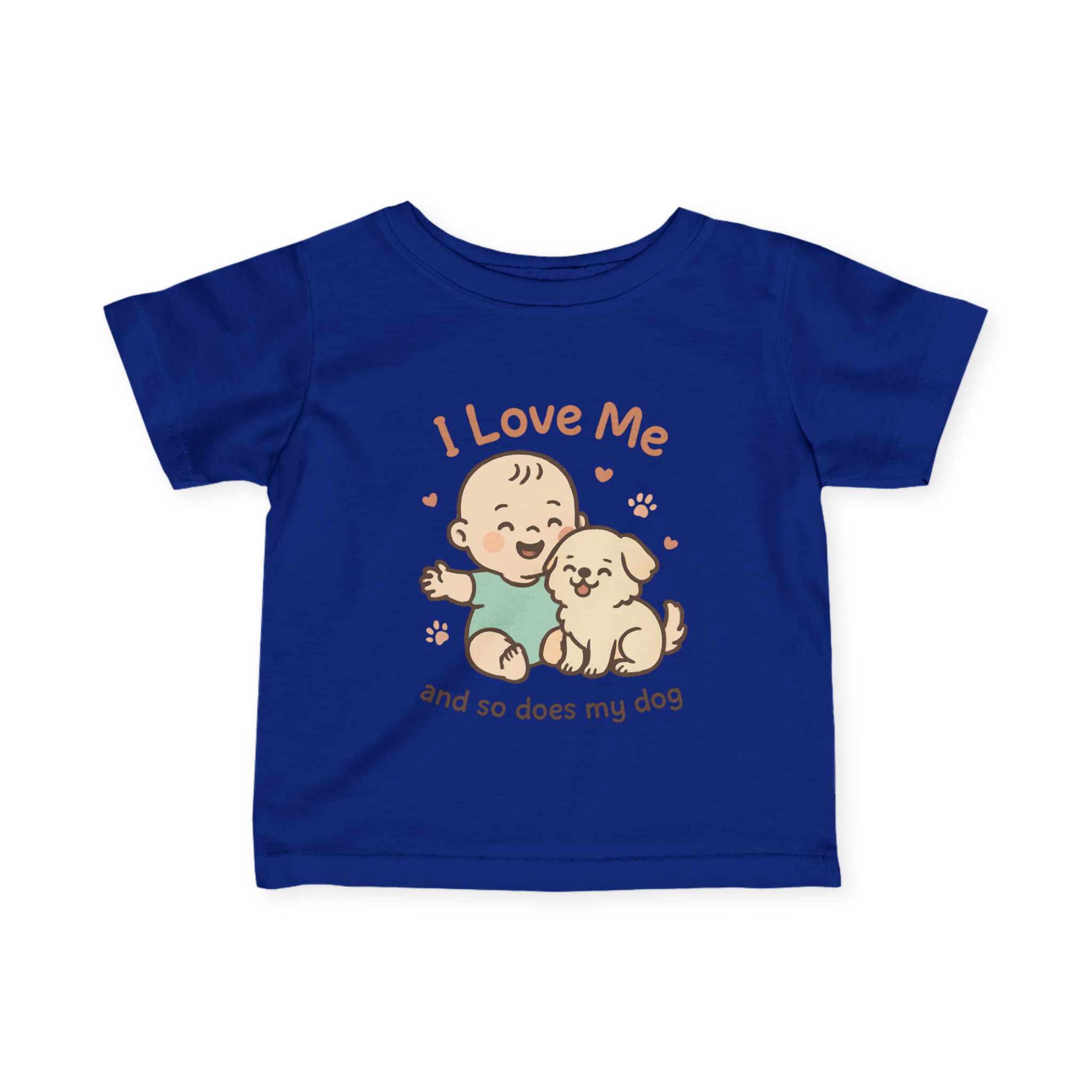 Infant I Love Me And So Does My Dog  Fine Jersey Tee #11282025-2