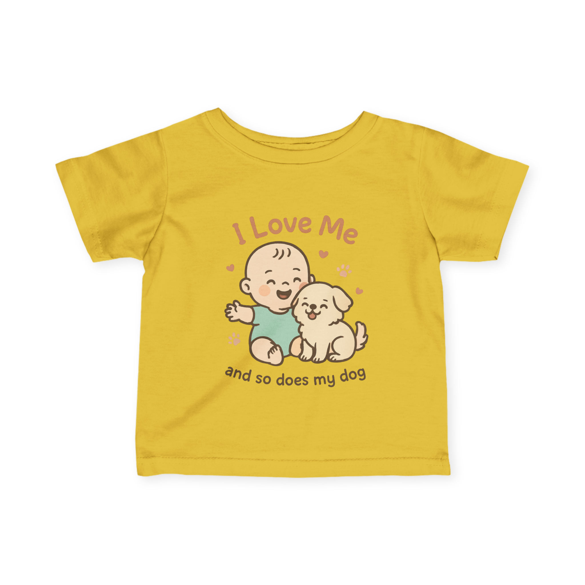 Infant I Love Me And So Does My Dog  Fine Jersey Tee #11282025-2