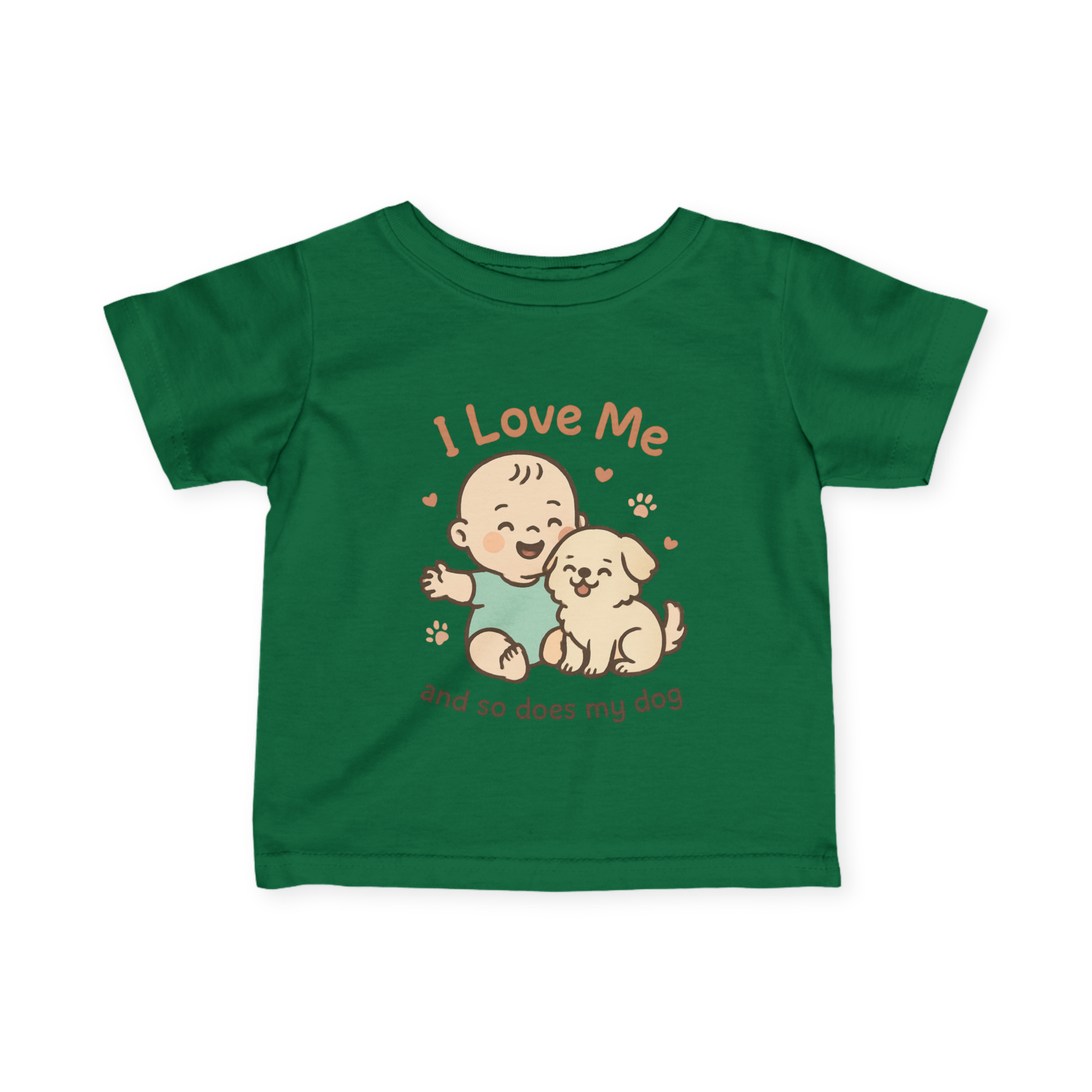 Infant I Love Me And So Does My Dog  Fine Jersey Tee #11282025-2