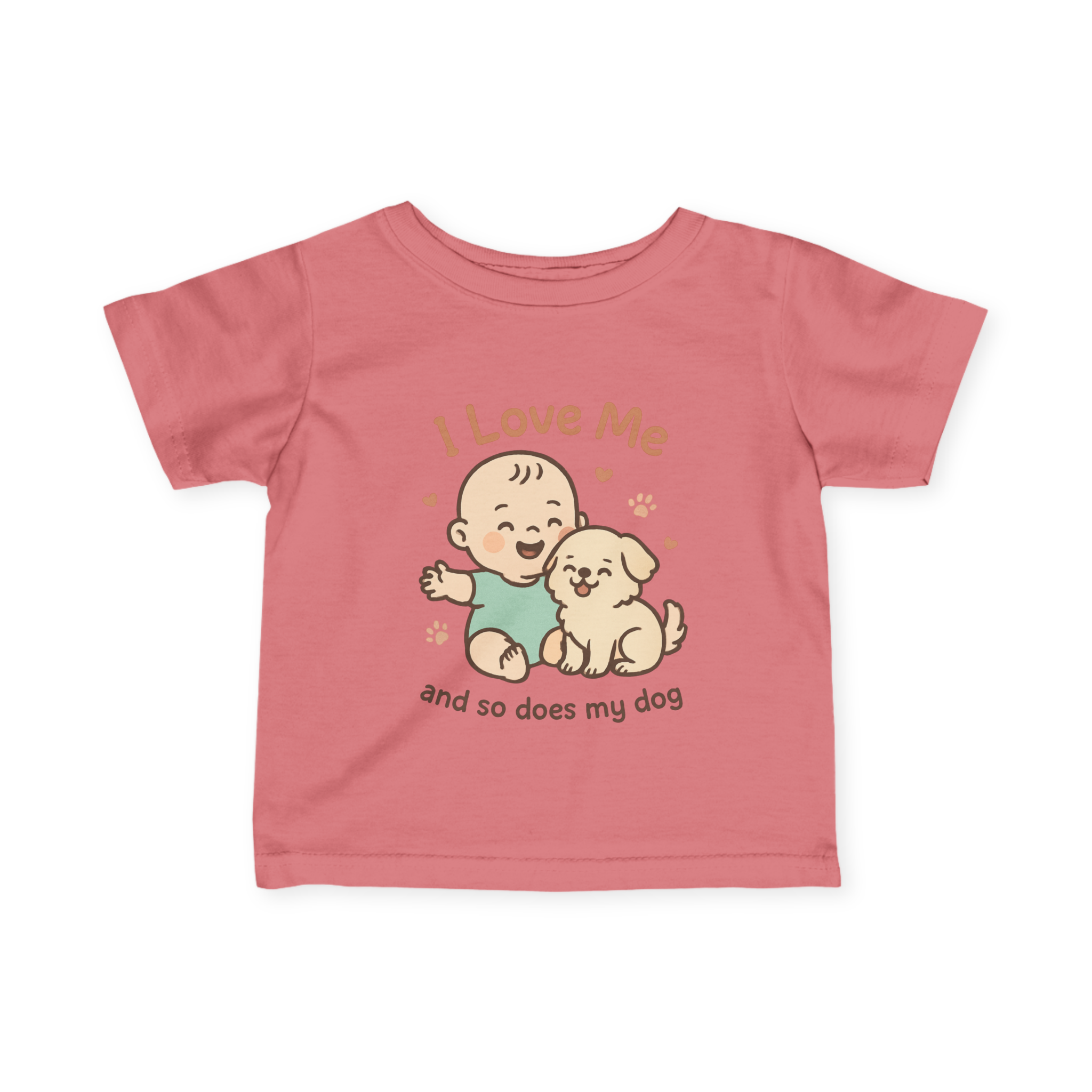 Infant I Love Me And So Does My Dog  Fine Jersey Tee #11282025-2