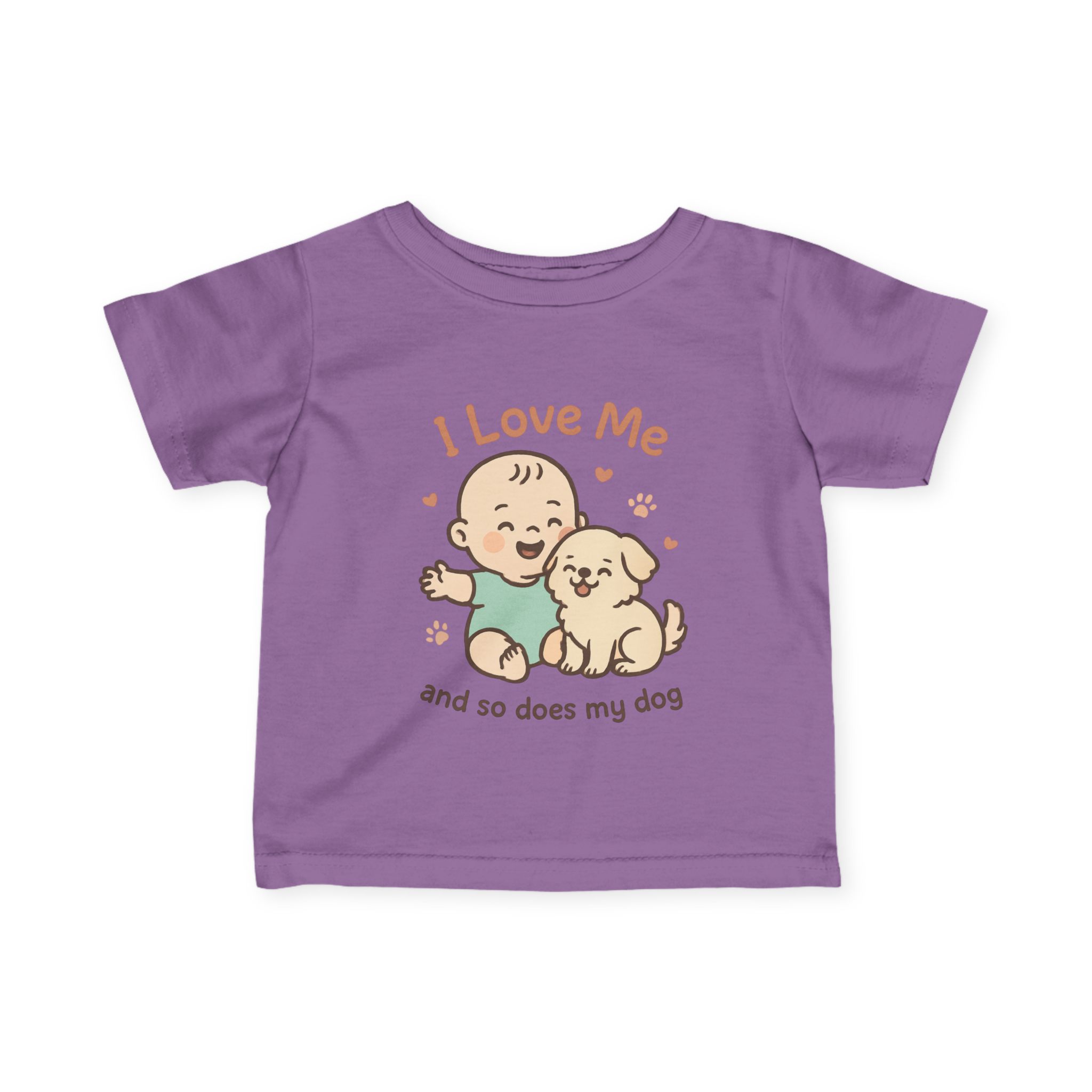 Infant I Love Me And So Does My Dog  Fine Jersey Tee #11282025-2