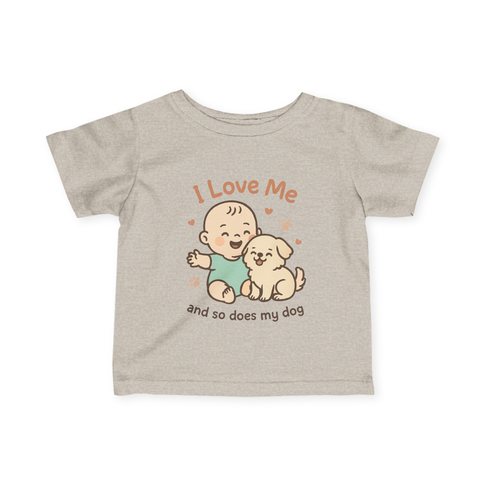 Infant I Love Me And So Does My Dog  Fine Jersey Tee #11282025-2