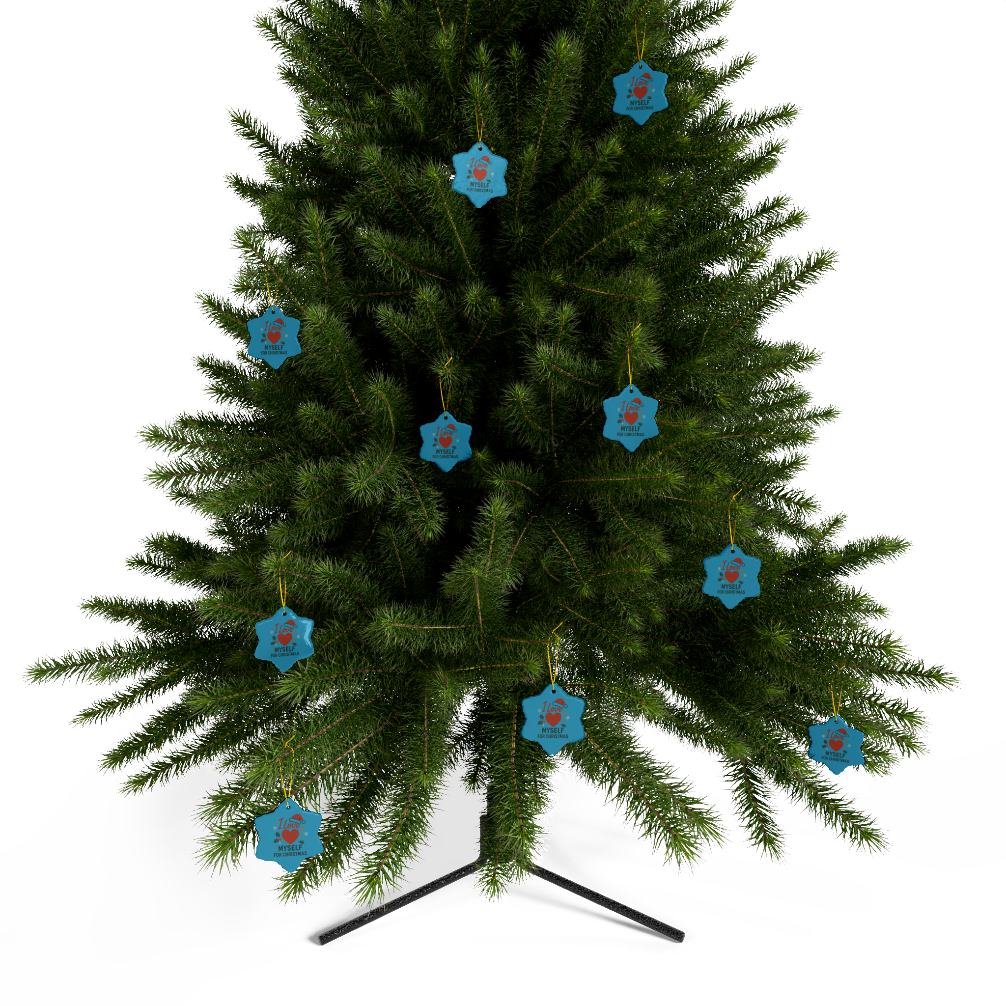 Turquoise I Love Myself for Christmas Double-Sided Ceramic Ornament #11212025-2