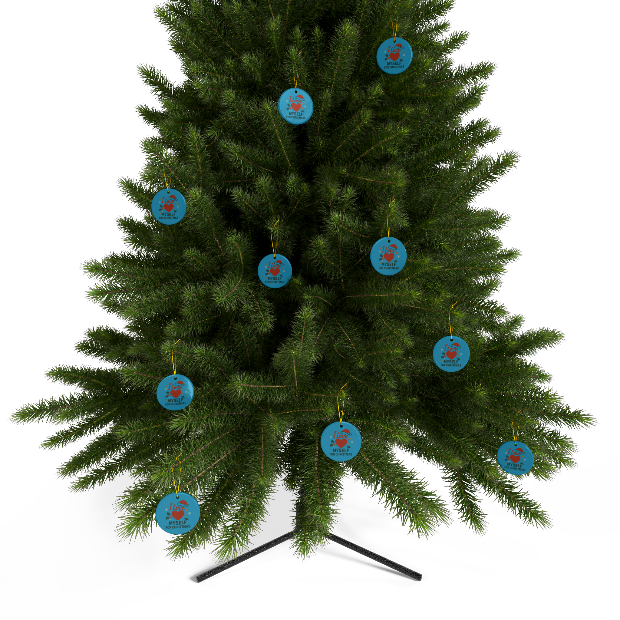 Turquoise I Love Myself for Christmas Double-Sided Ceramic Ornament #11212025-2