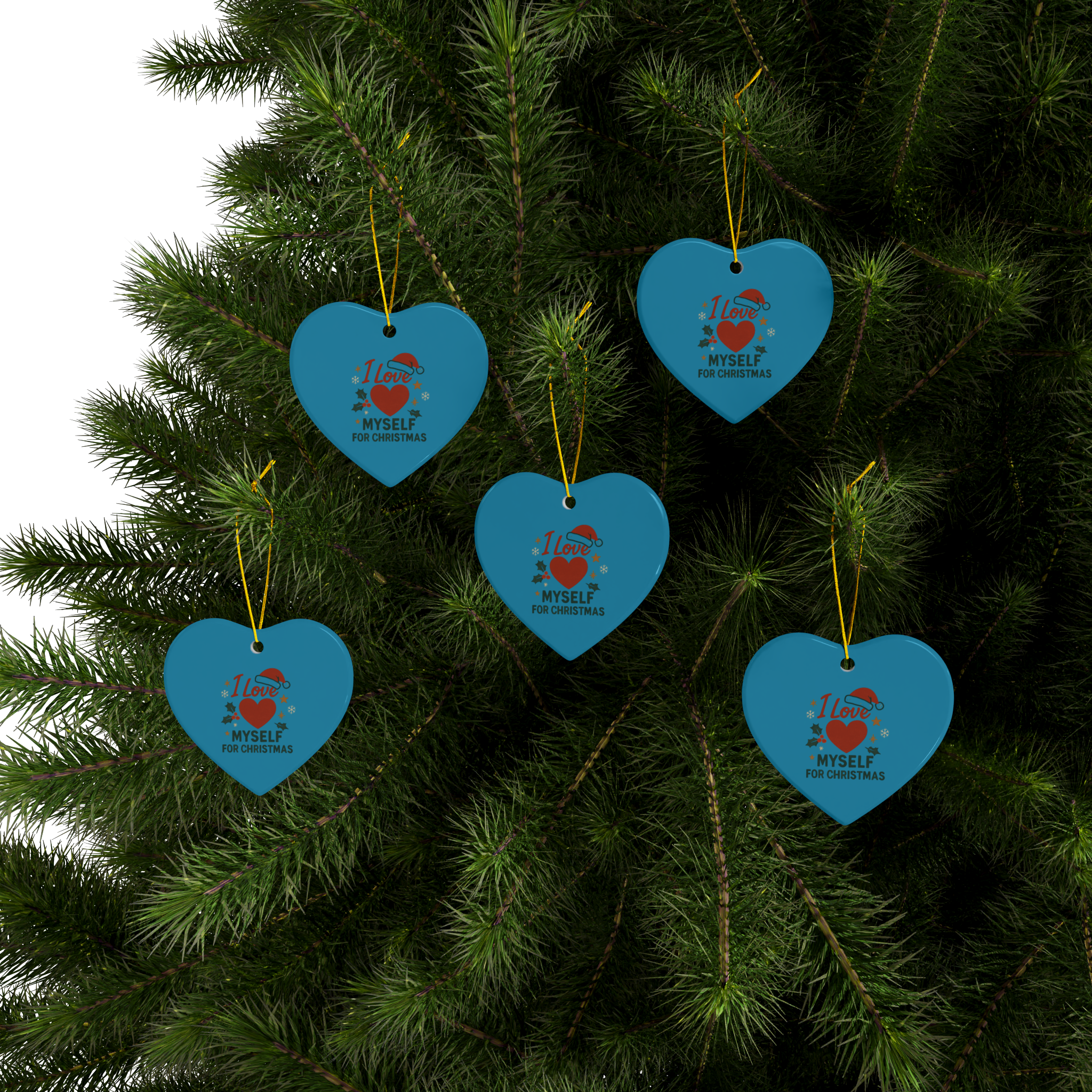 Turquoise I Love Myself for Christmas Double-Sided Ceramic Ornament #11212025-2