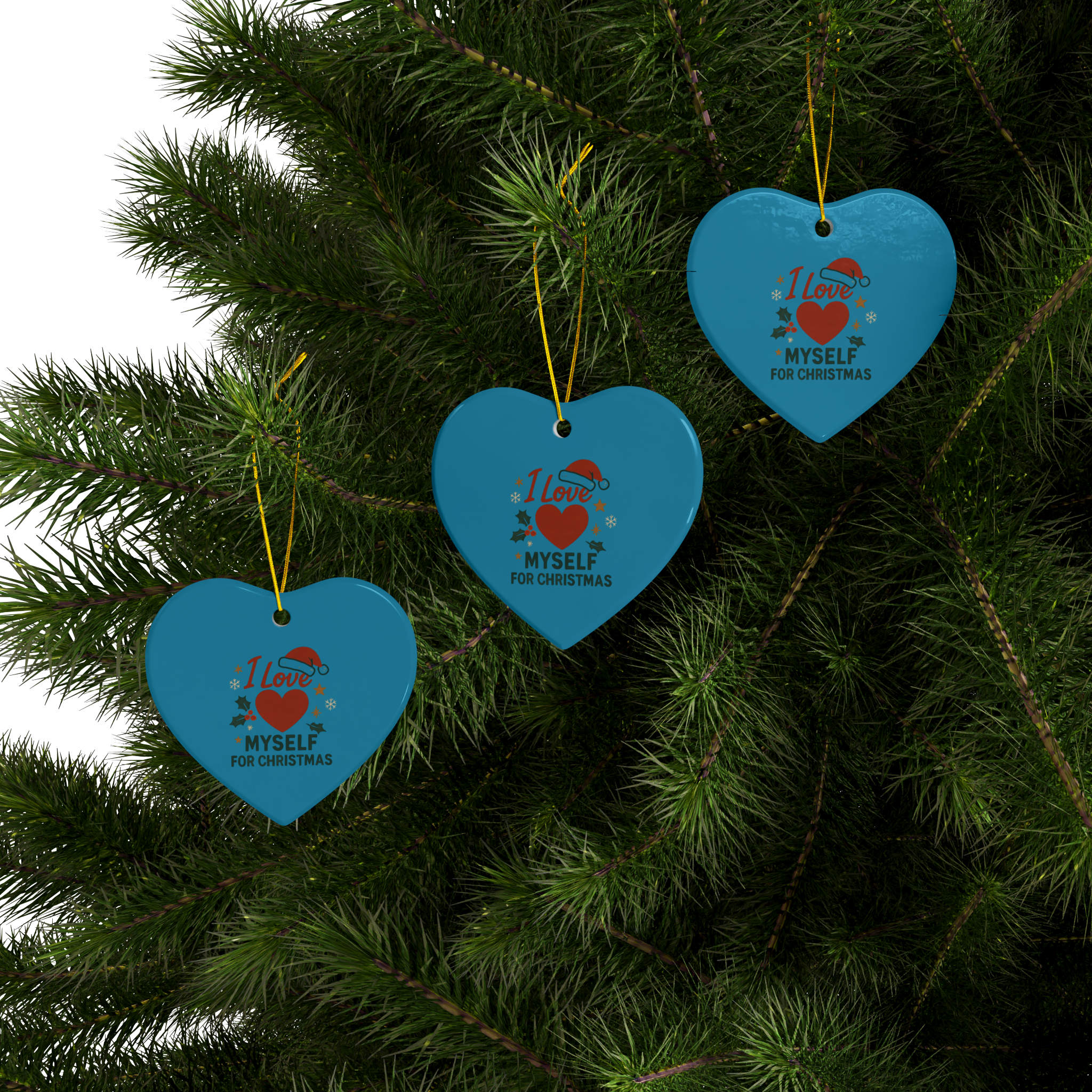 Turquoise I Love Myself for Christmas Double-Sided Ceramic Ornament #11212025-2