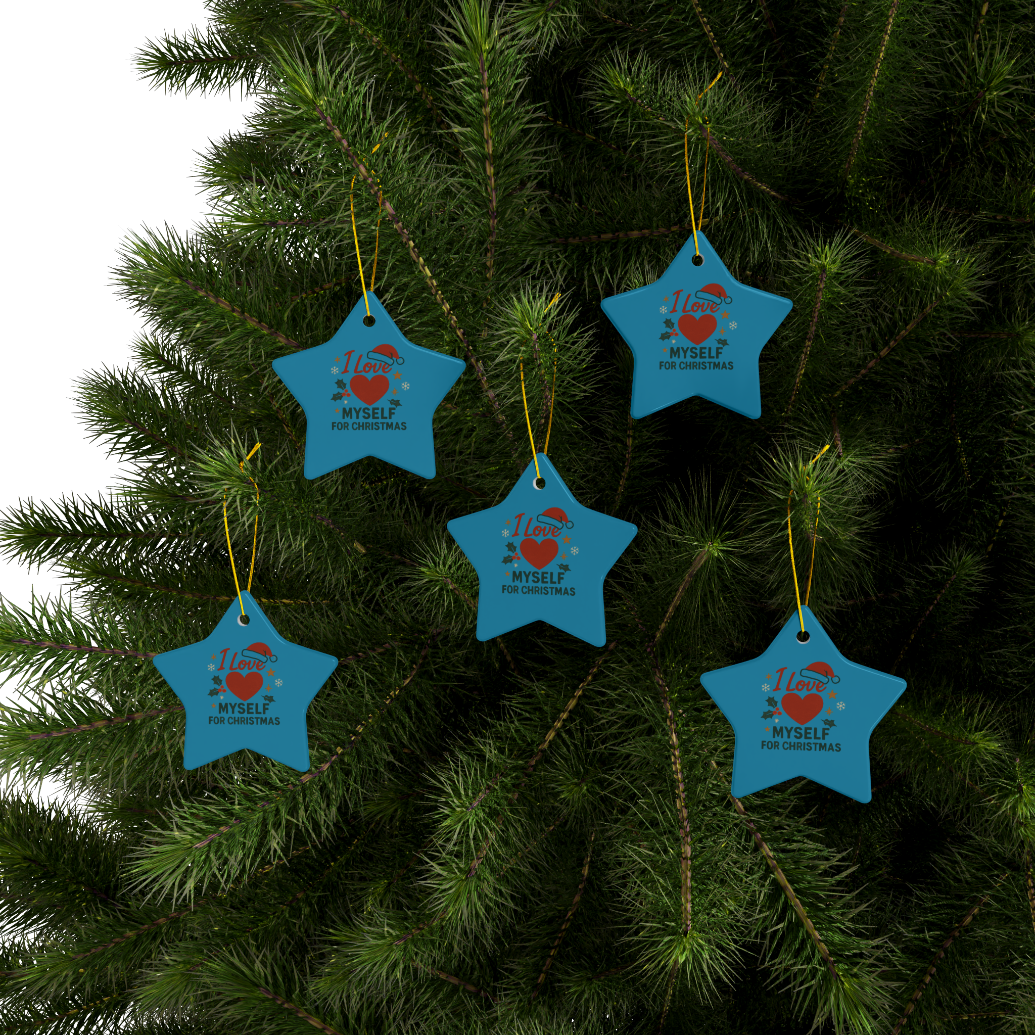 Turquoise I Love Myself for Christmas Double-Sided Ceramic Ornament #11212025-2