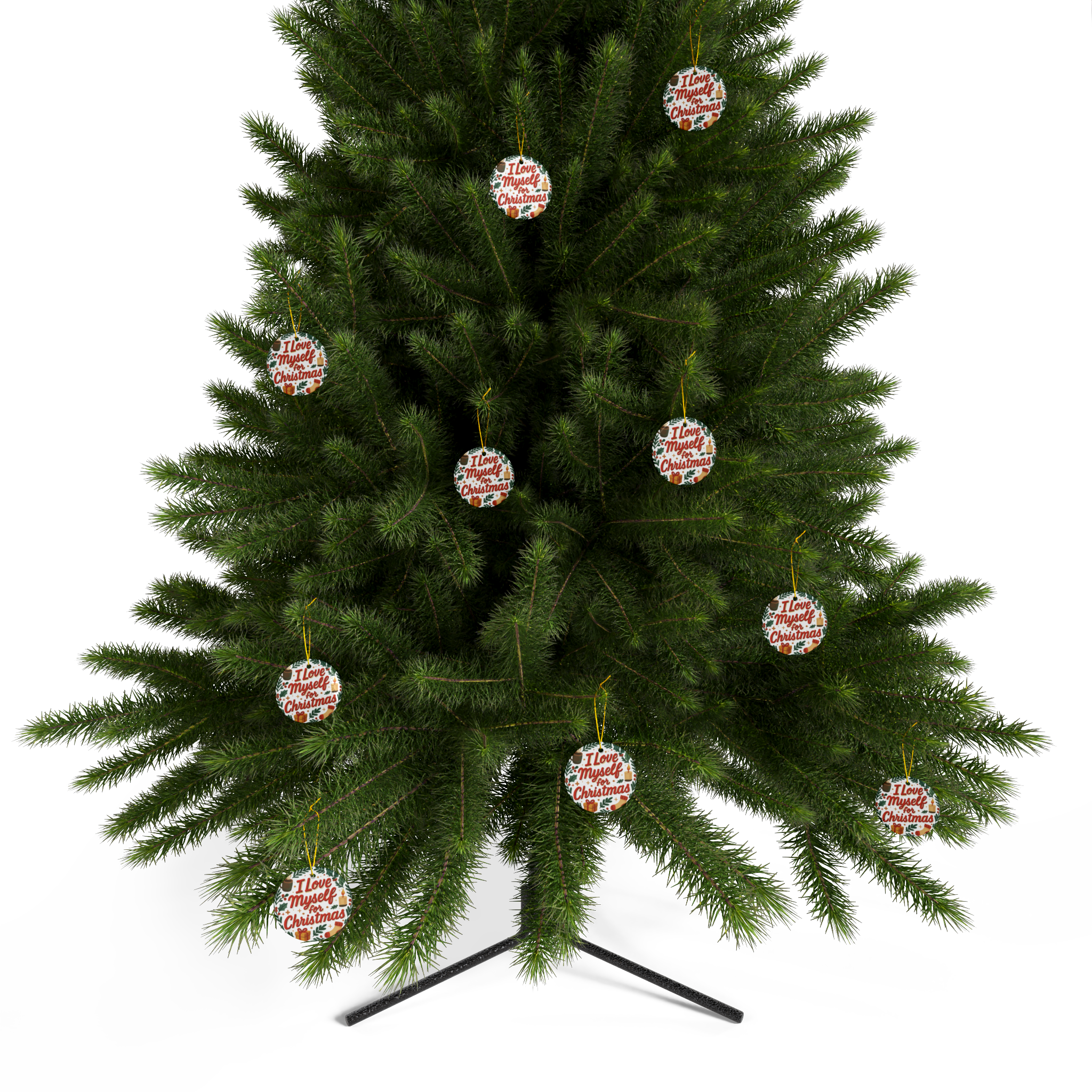 I Love Myself for Christmas Double-Sided Ceramic Ornament #11202025-1